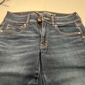 Dark blue American Eagle jeans for sale! Size 6 short.